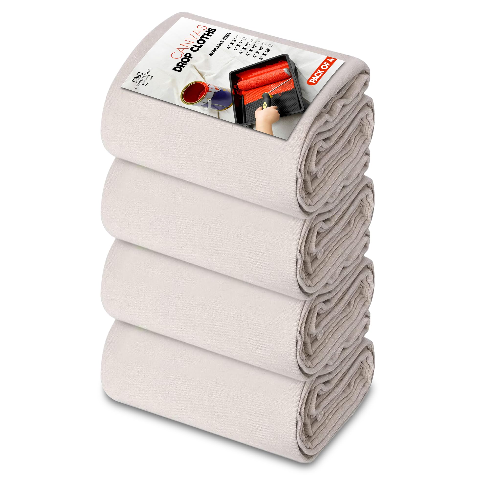 Corporate Hills CH Canvas Drop Cloth four-by-twelve feet protects floors during painting