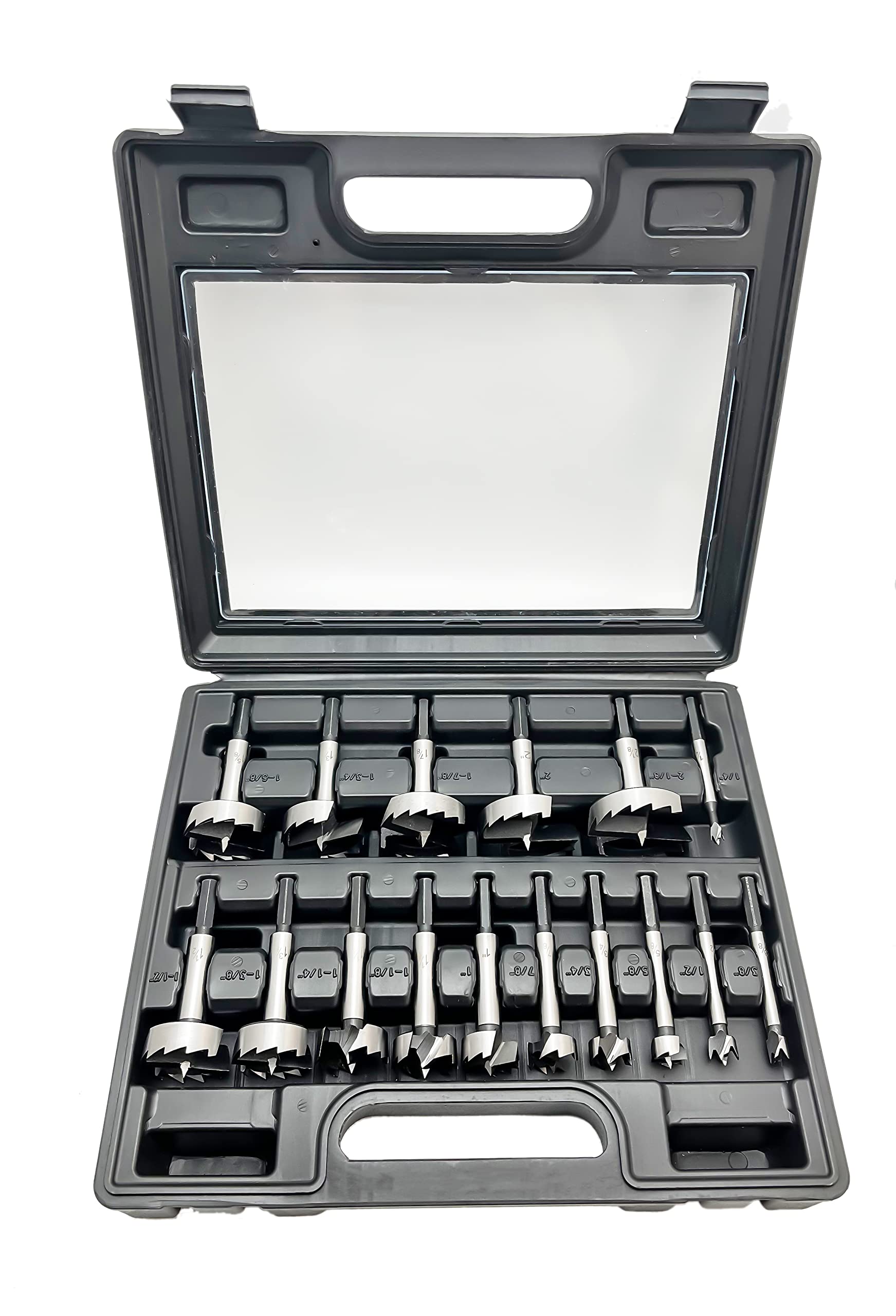 Cortool Forstner bit set 16pcs showing flat-bottom hole capability for clean pockets