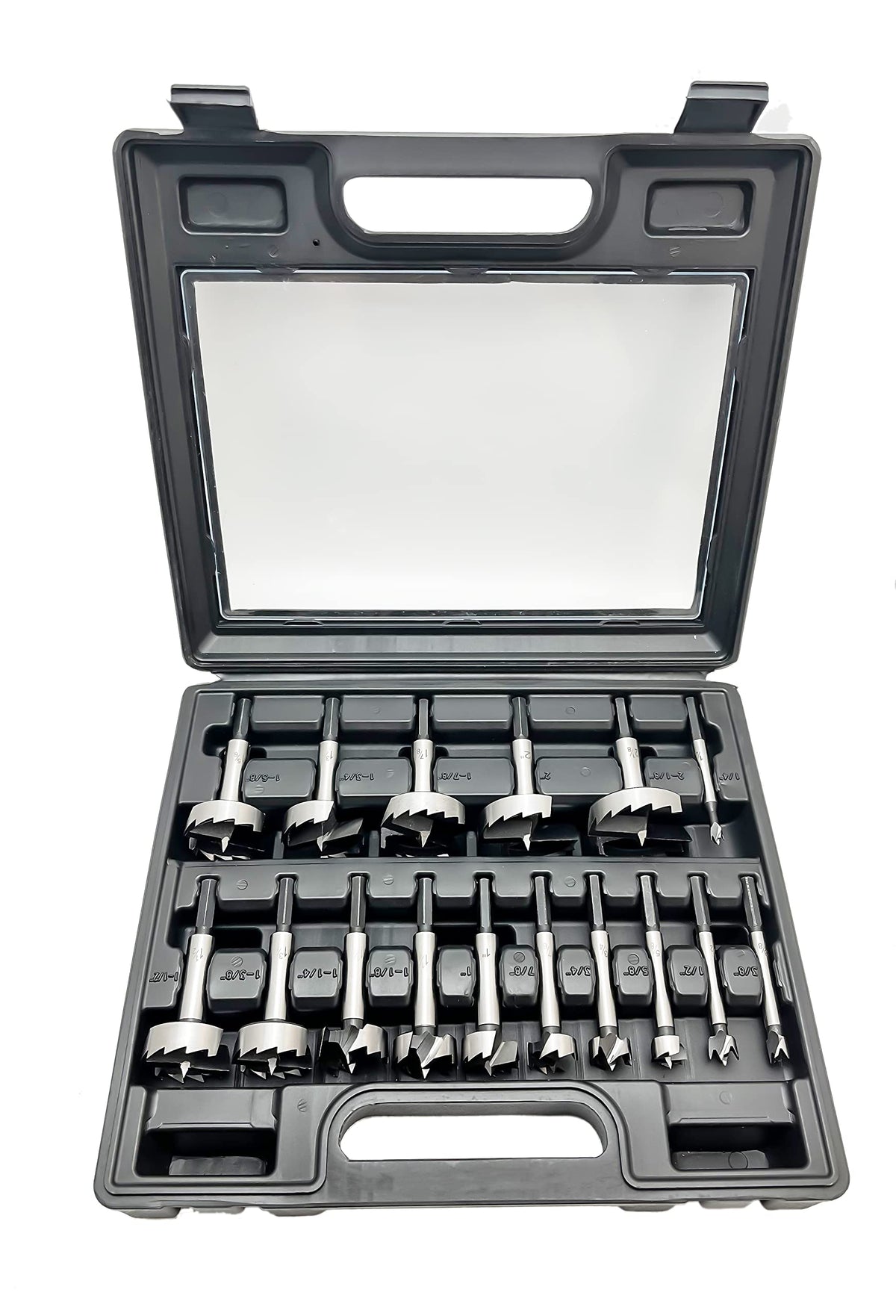 Cortool Forstner bit set 16pcs showing flat-bottom hole capability for clean pockets