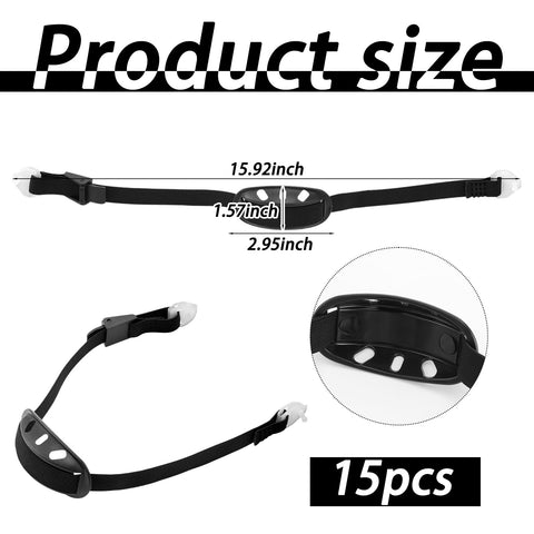 Cosblank chin strap with elastic adjustment showing flexible fit for long shifts.