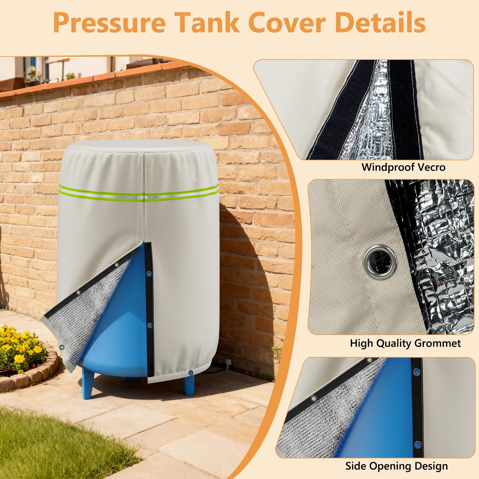 COSHNIBI waterproof and UV resistant well cover shields outdoor tank.