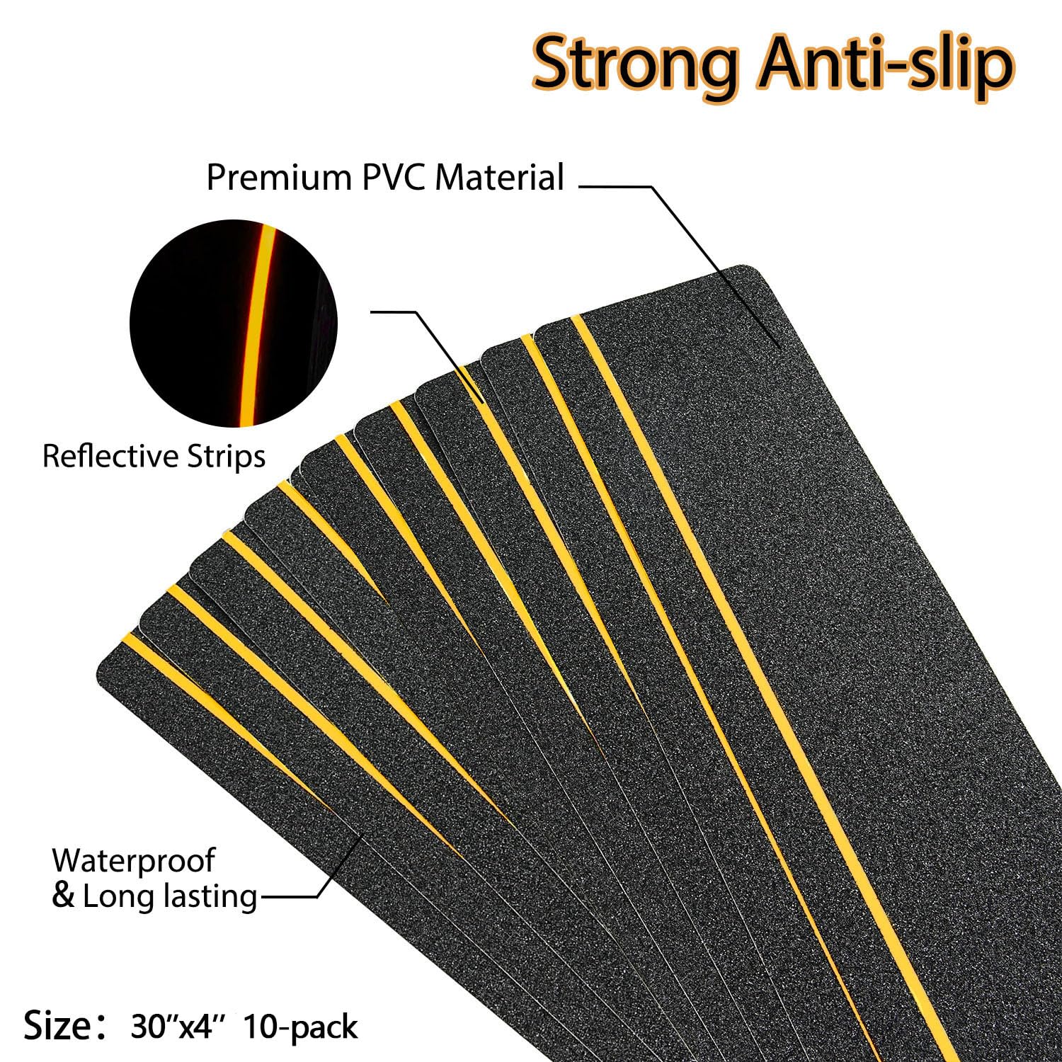 COSIMIXO pre-cut stair tread on wood demonstrates quick, tool-free installation.