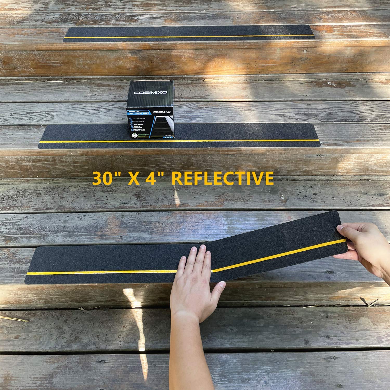 COSIMIXO anti-slip tape on tile surfaces provides durable grip.