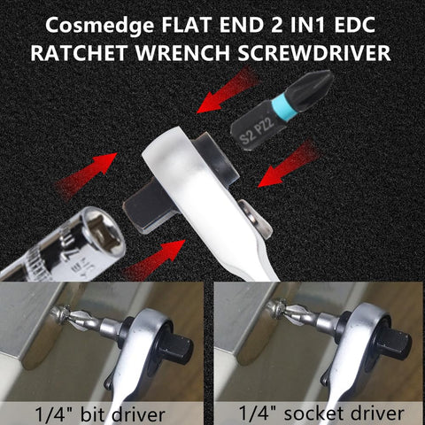 Cosmedge 72-tooth ratchet provides smooth operation with a small swing arc.