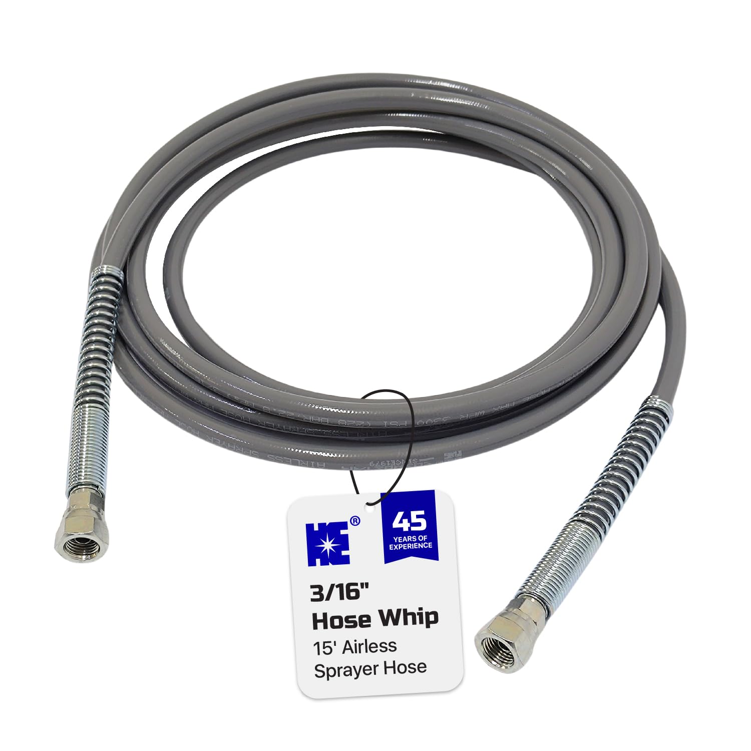 Cosmostar 3-16-inch 15ft airless hose offers precise control for indoor and outdoor painting tasks.