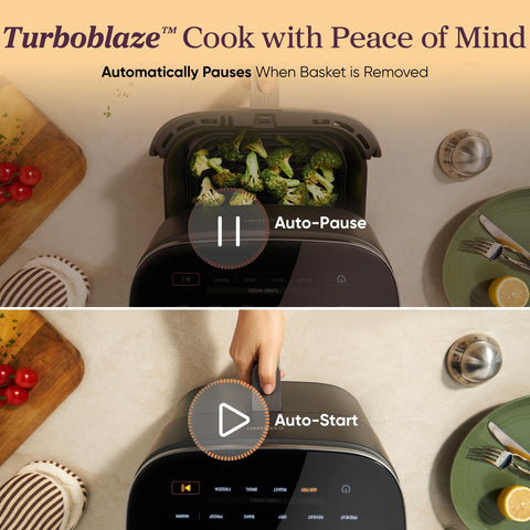 Cosori TurboBlaze 6-quart capacity designed for family meals without crowding.