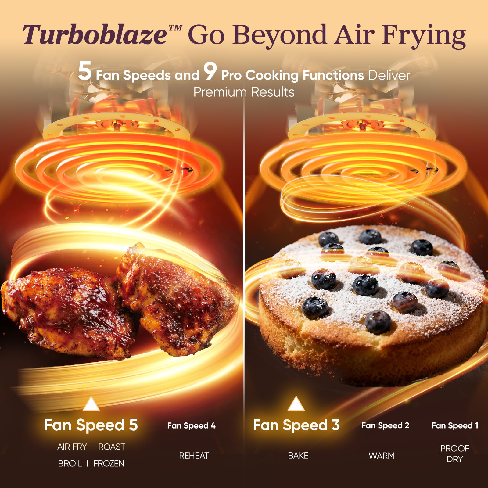 Cosori TurboBlaze control panel with precise temperature settings for versatile cooking.