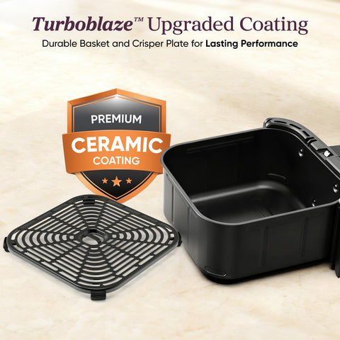 Cosori TurboBlaze preheat function enabling optimal searing and consistency.