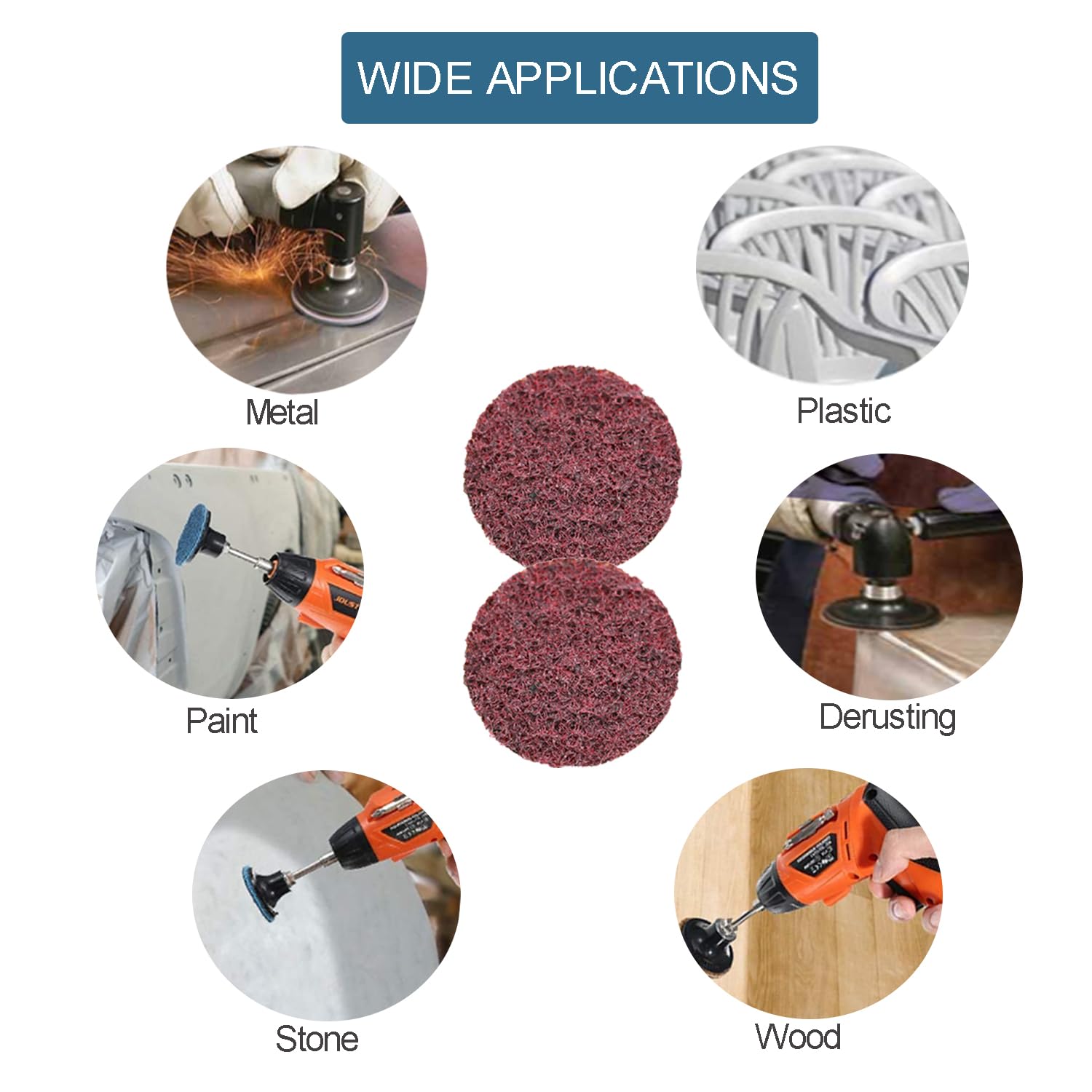 COSPOF 25-piece sanding disc pack in red, ready for ongoing projects.