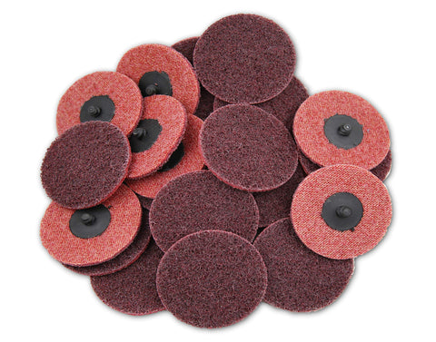 COSPOF 3-inch surface conditioning disc in red with front view, for precise material conditioning.