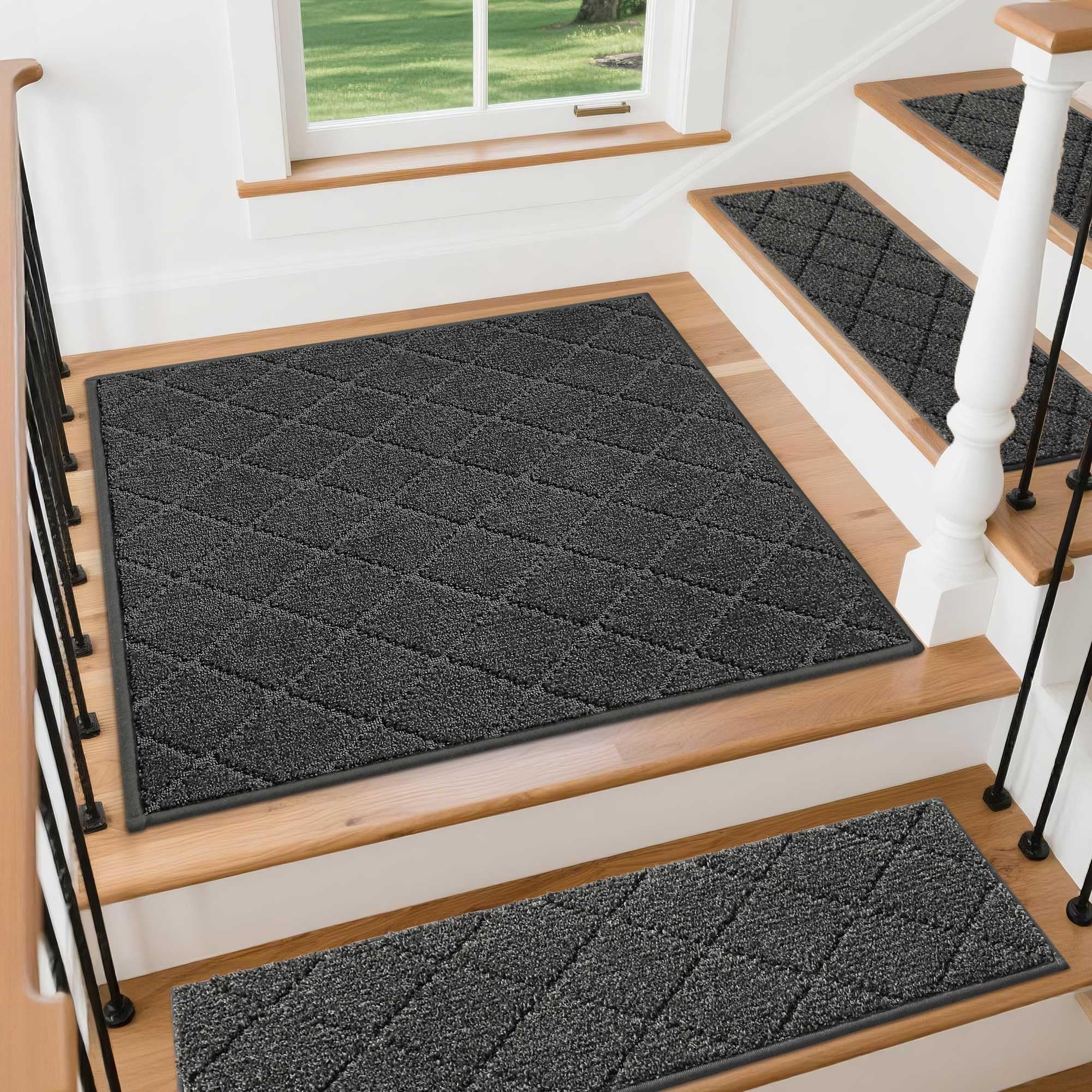 COSY HOMEER 100% polyester surface offers soft, durable stair coverage