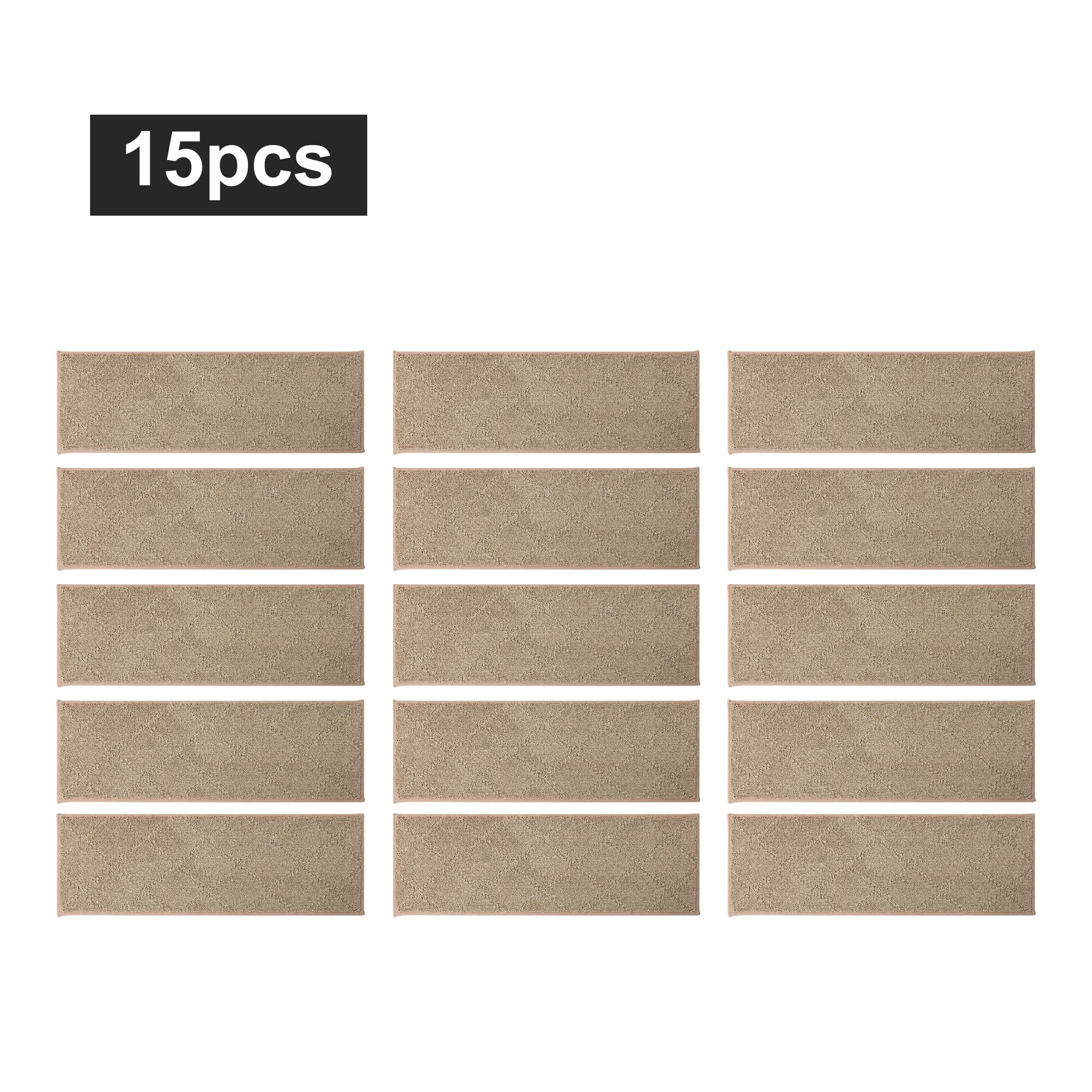 COSY HOMEER beige stair treads blend with decor while providing grip.