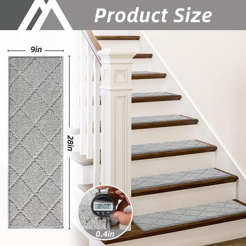 COSY HOMEER durable polyester stair tread grey for busy homes.
