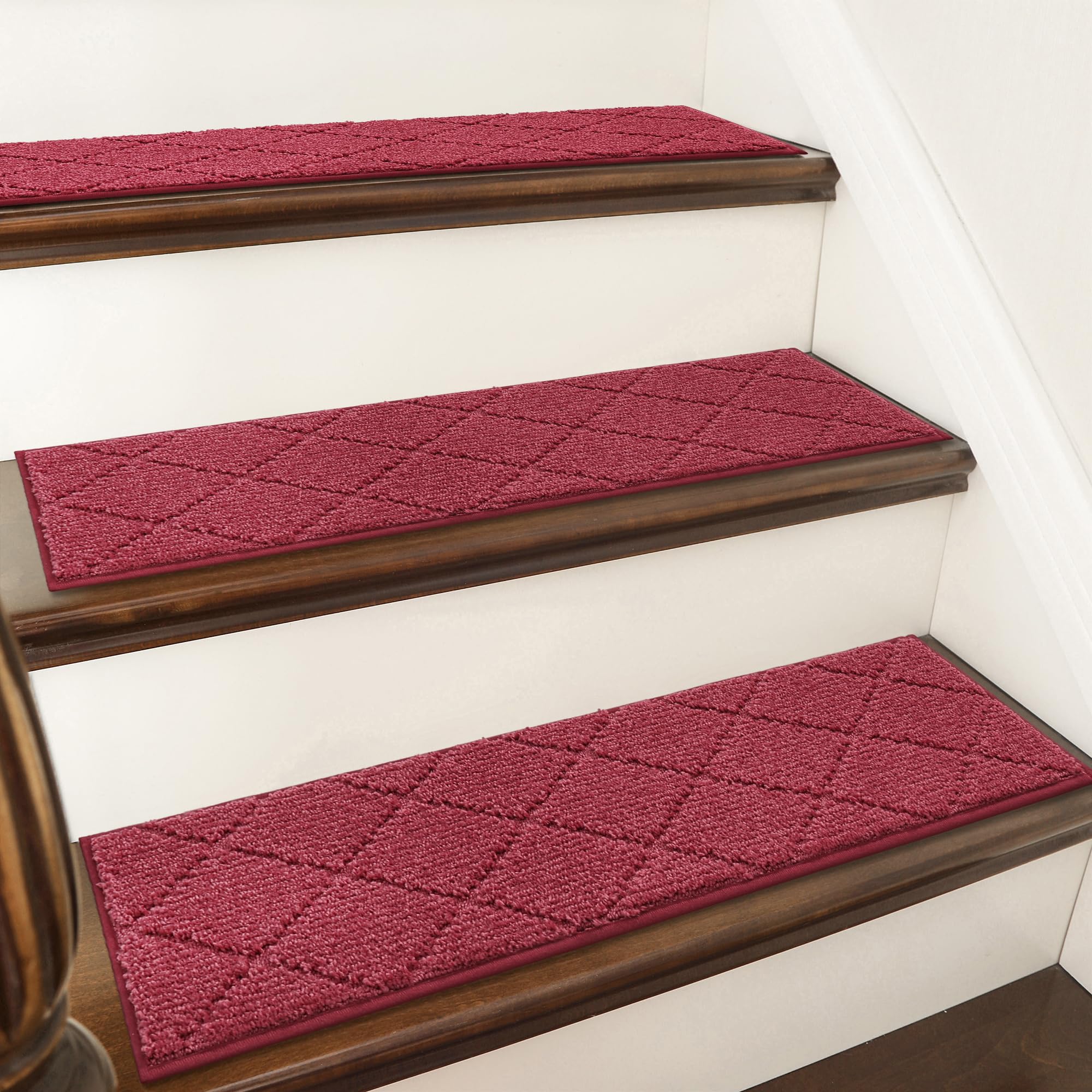 COSY HOMEER edging stair tread in red with non-slip backing for stable steps