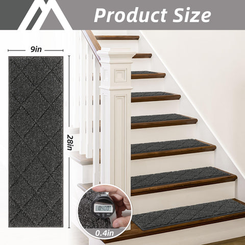 COSY HOMEER Edging Stair Treads made of 100% polyester with durable backing