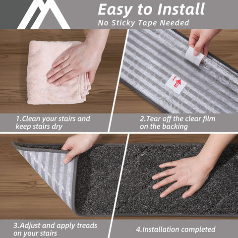 COSY HOMEER Edging Stair Treads are washable and long-lasting under foot traffic