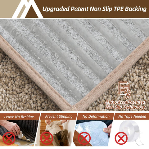 COSY HOMEER Edging Stair Treads beige on wood stairs, safe and slip-resistant