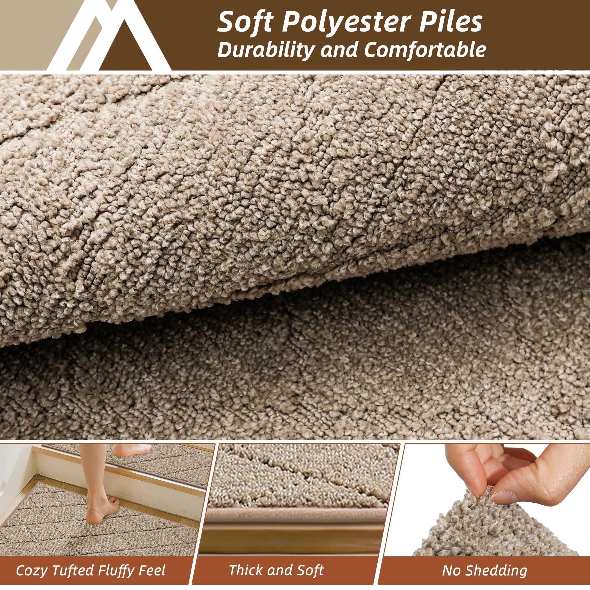 COSY HOMEER Edging Stair Treads beige pet-friendly setup for dogs and kids