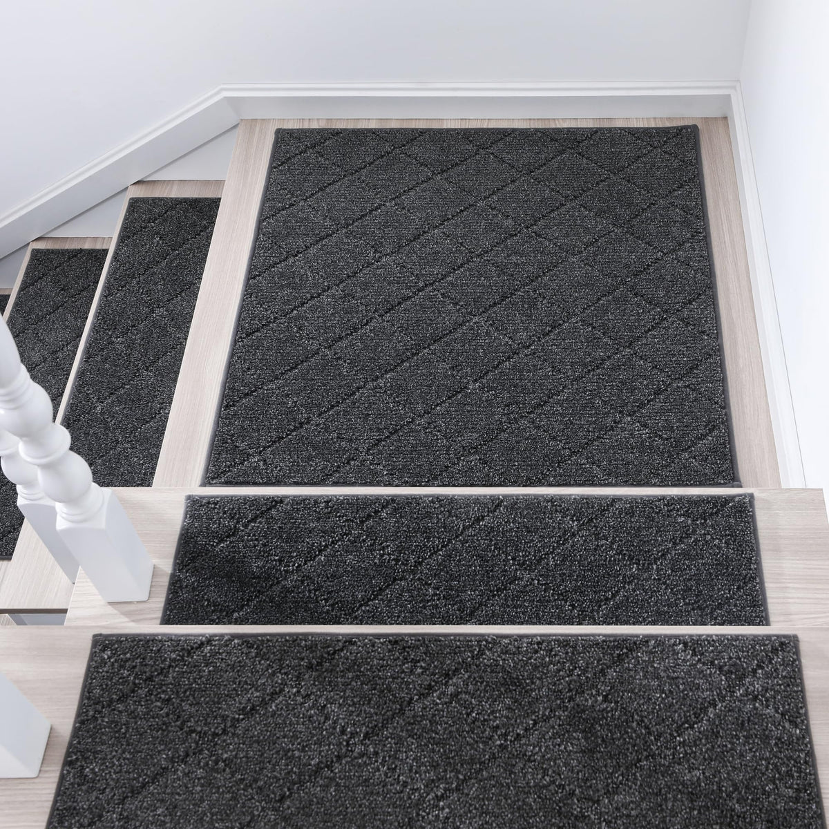 COSY HOMEER edging stair treads with non-slip backing improve safety on wooden stairs
