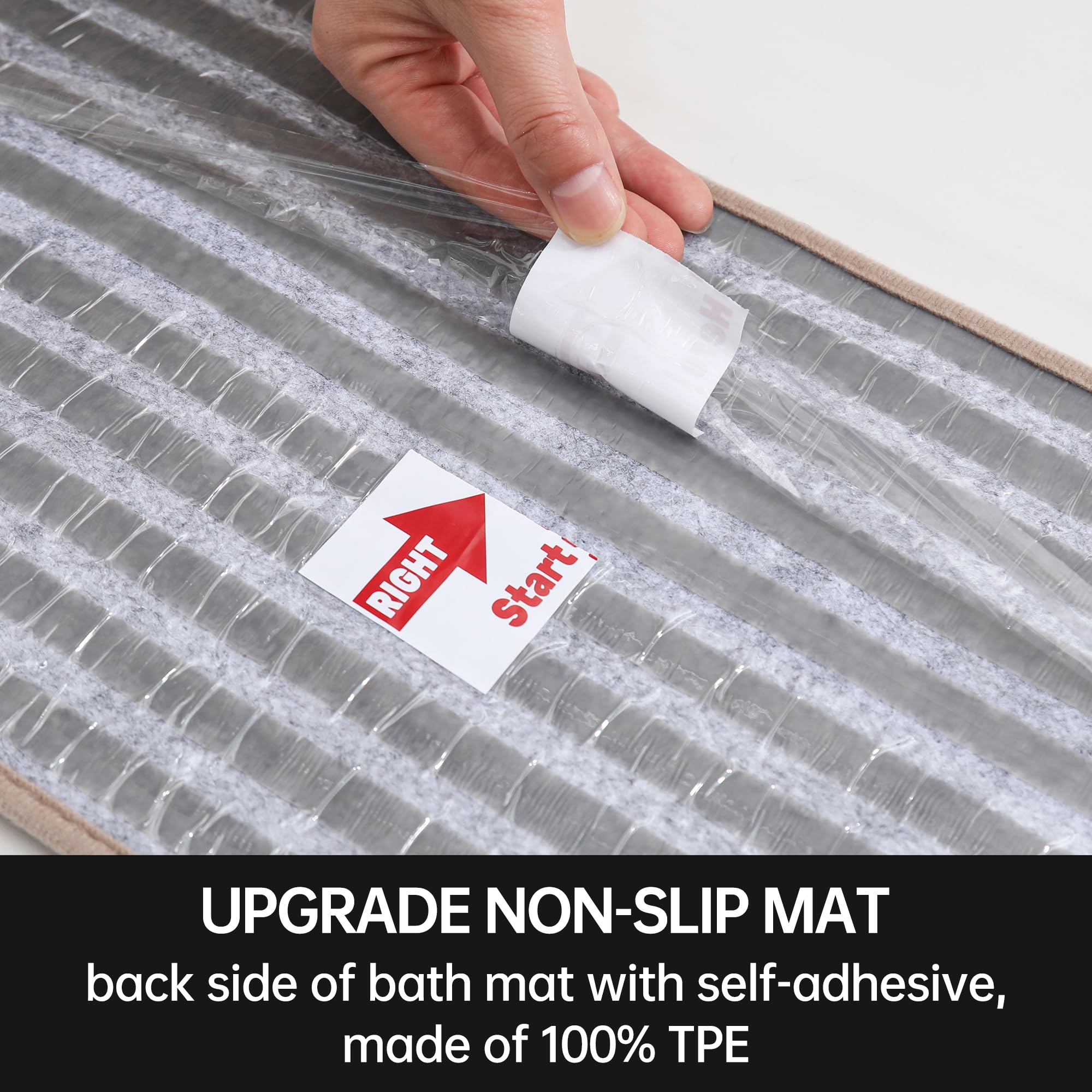 COSY HOMEER low-profile stair mat stays under doors without snagging.
