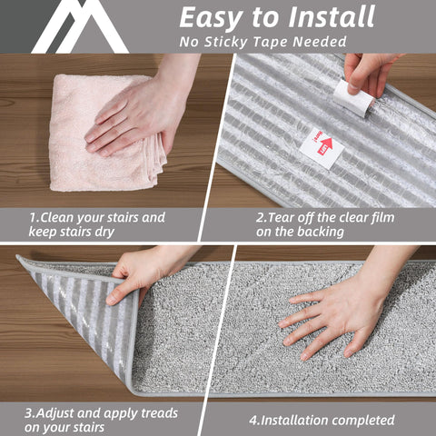 COSY HOMEER low profile stair rug grey stays unobtrusive.