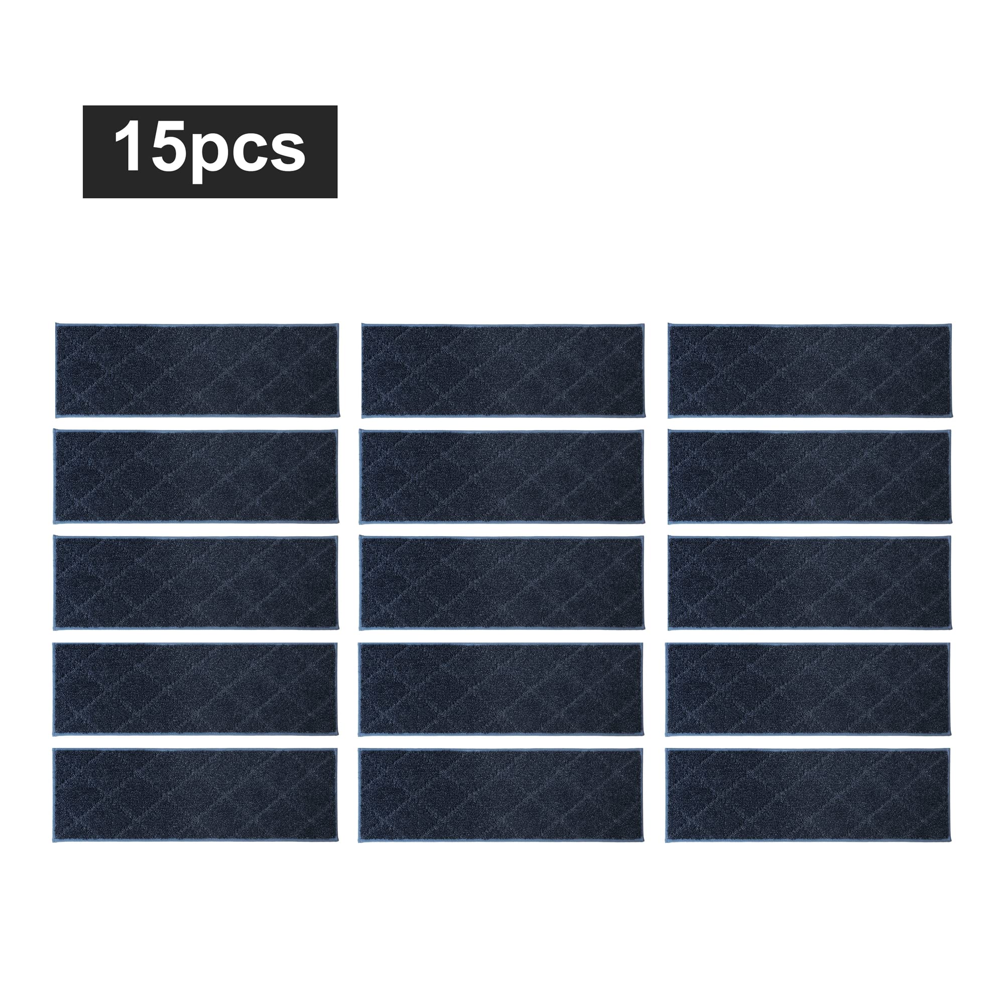 COSY HOMEER navy stair mat on step highlighting slip-resistance.