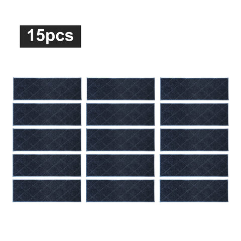 COSY HOMEER navy stair mat on step highlighting slip-resistance.