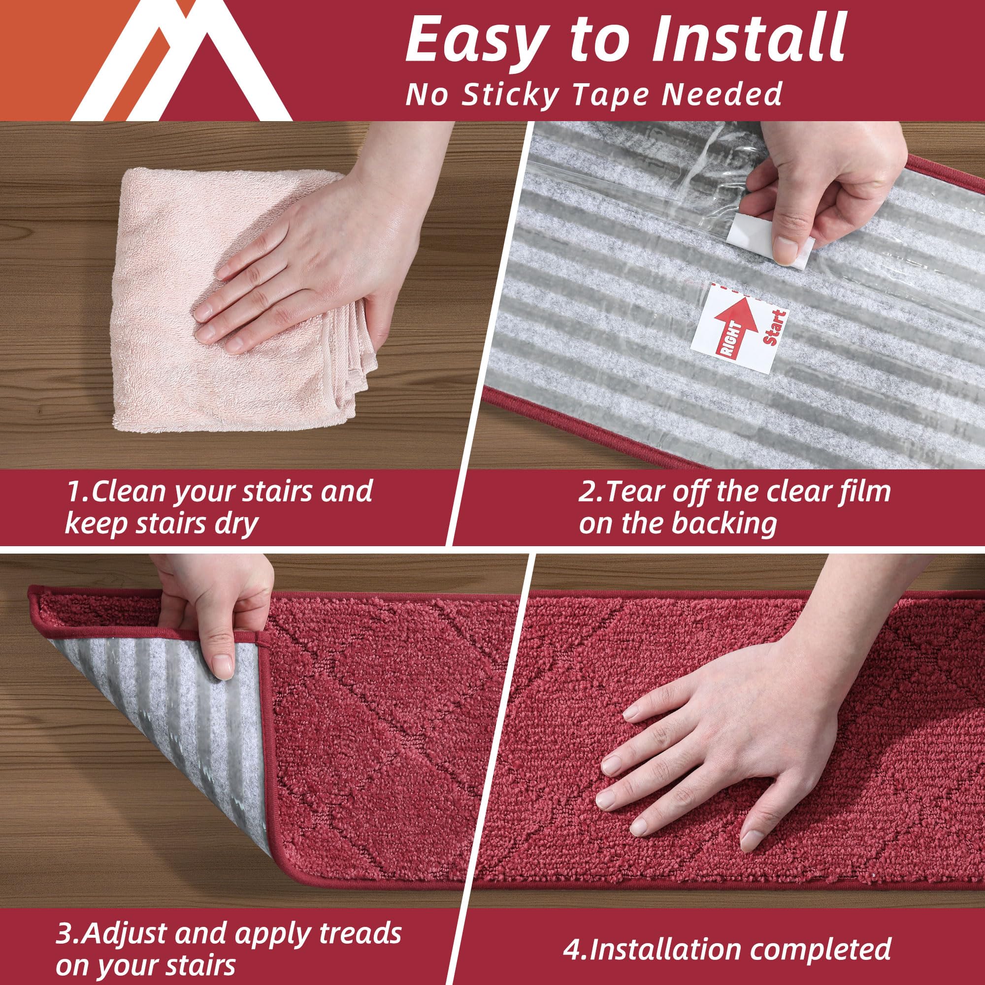 COSY HOMEER non-slip backing keeps stairs stable during use