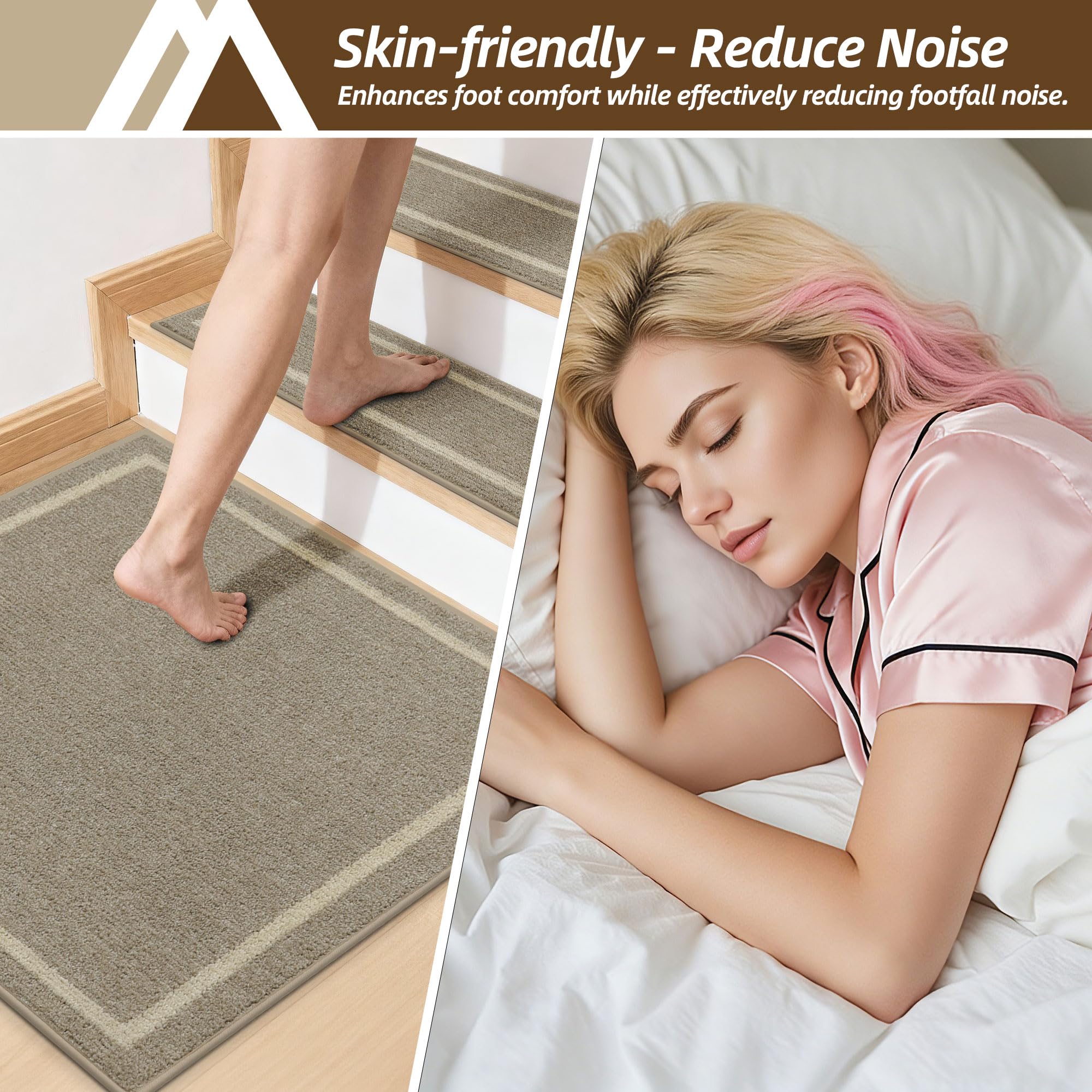 COSY HOMEER stair rug installation uses peel-stick design to set up fast and residue-free