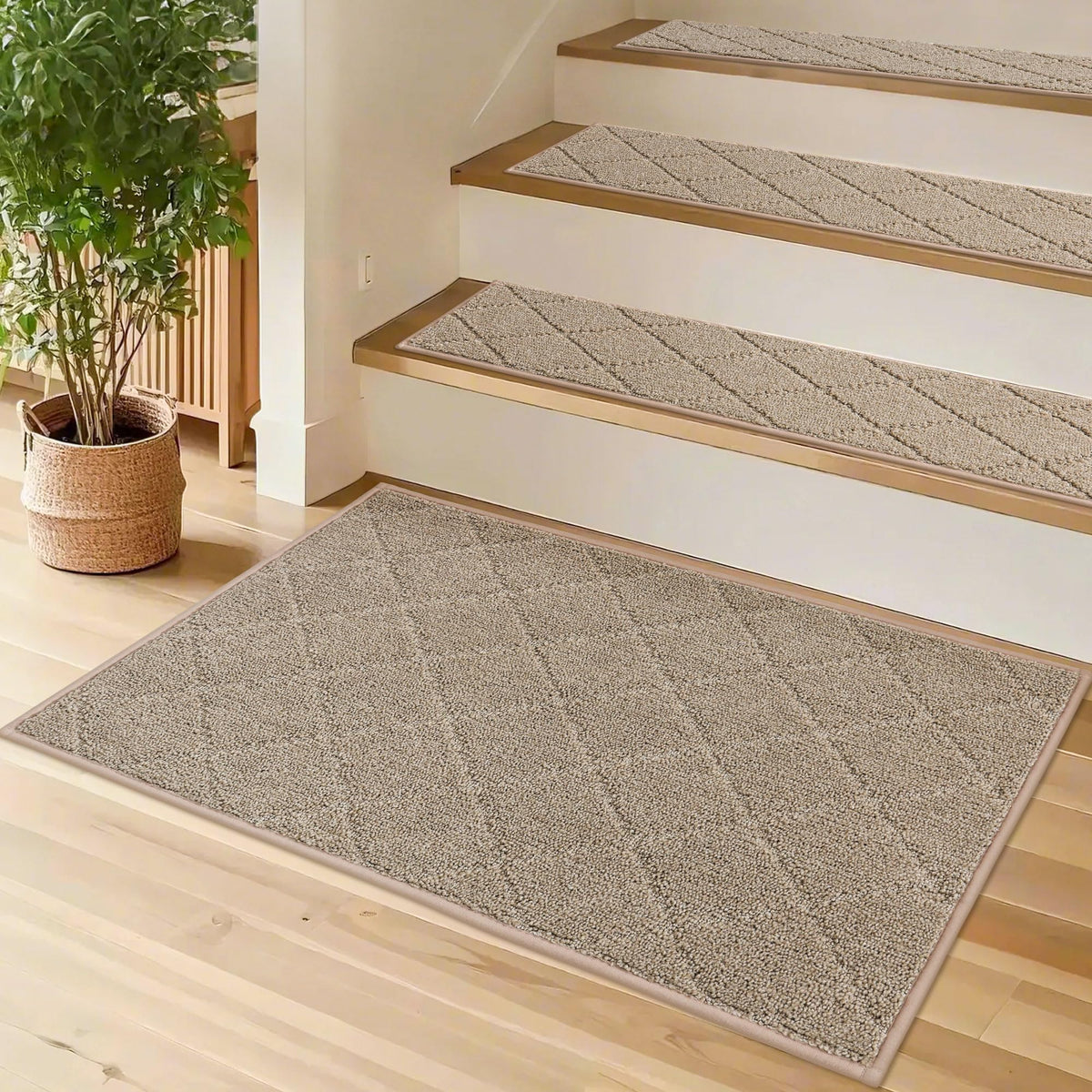 COSY HOMEER stair landing rug non-slip 20x32 keeps dry floors secure and stylish.