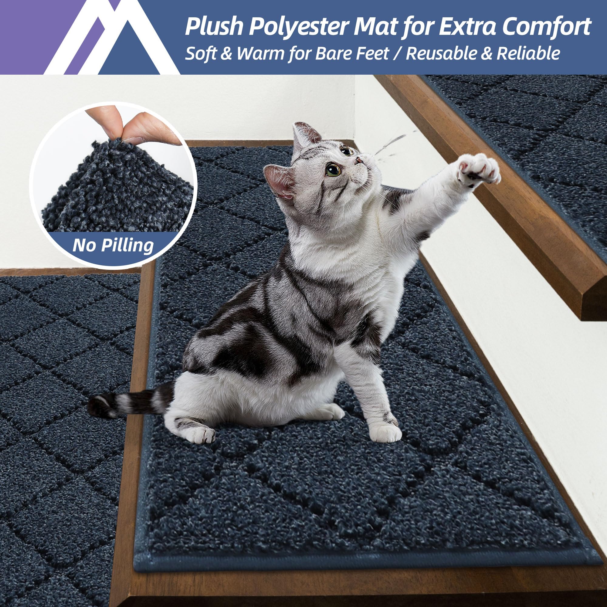 COSY HOMEER stair rug perfect for pets, providing grip on stairs.