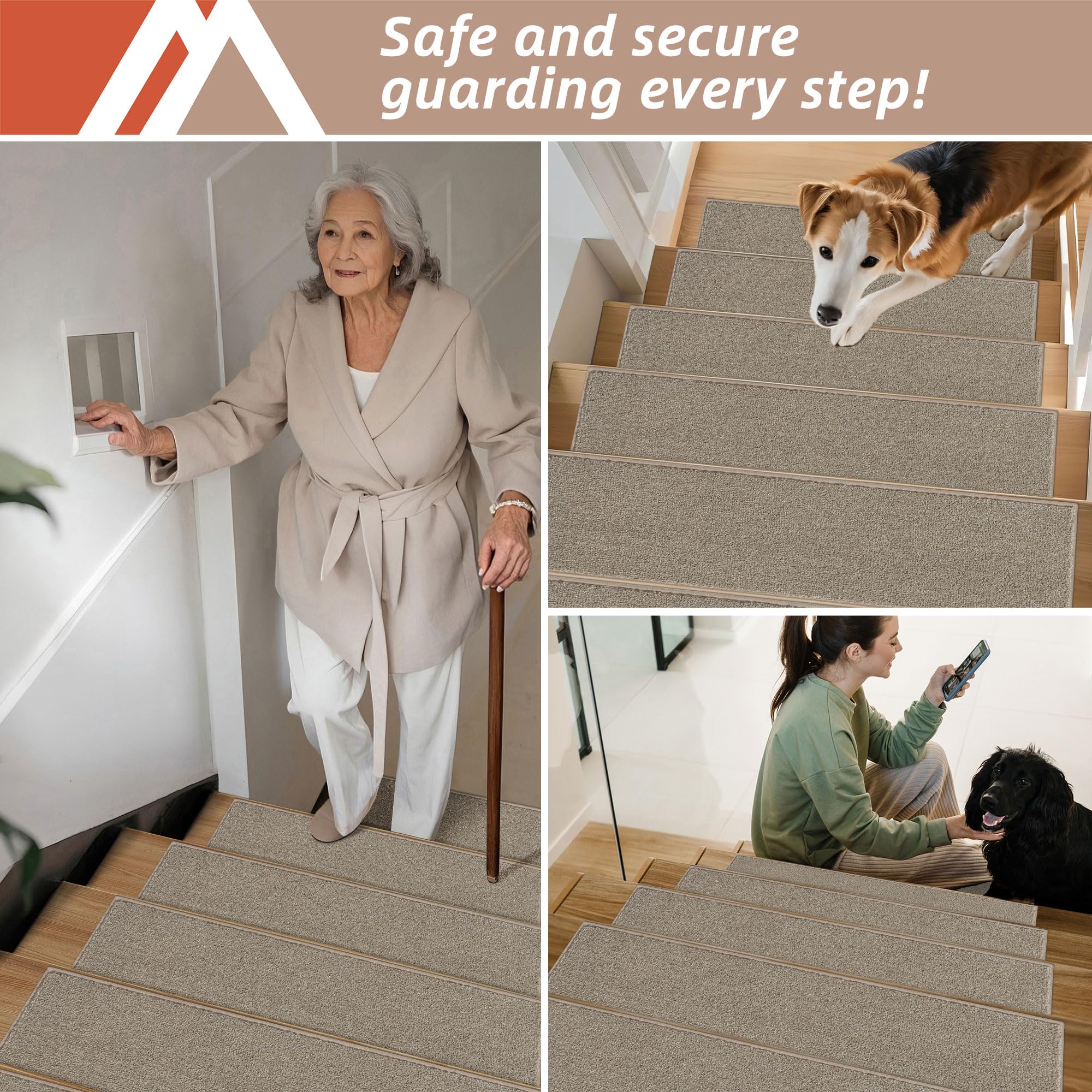 COSY HOMEER machine-washable stair treads simplify cleaning routine