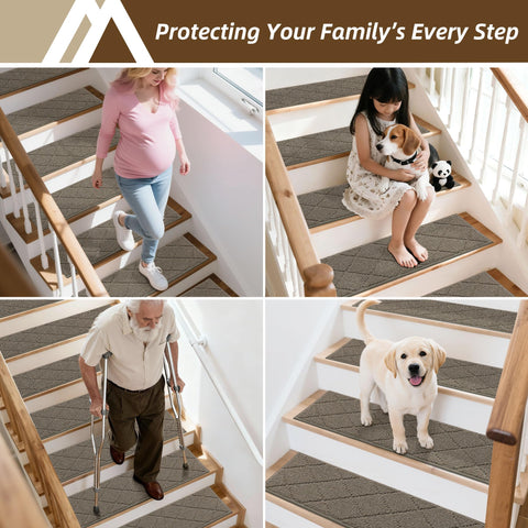 COSY HOMEER 9x28 treads feature durable polyester fibers for longevity.