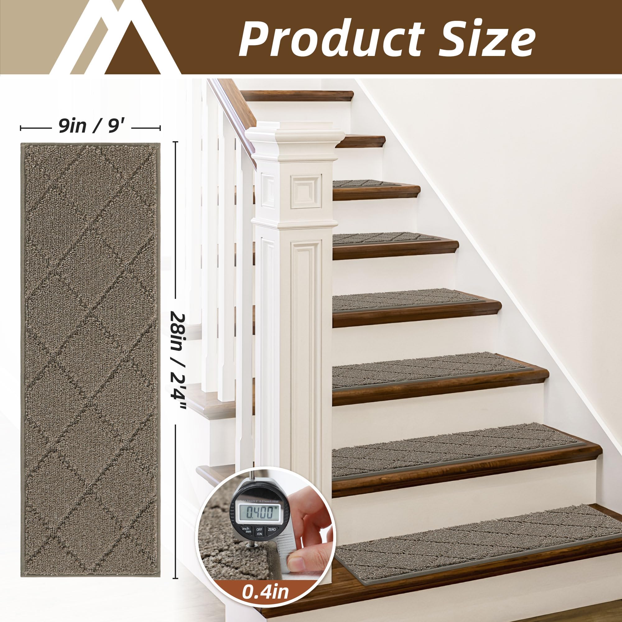 COSY HOMEER stair treads reduce noise and add warmth underfoot.
