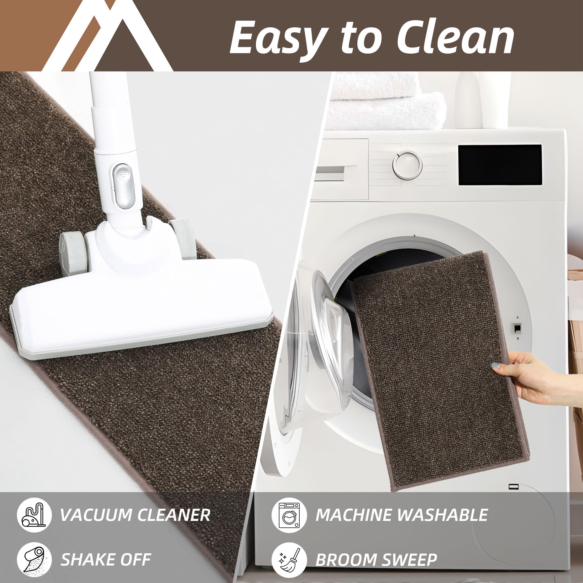 COSY HOMEER machine-washable stair treads for easy cleaning