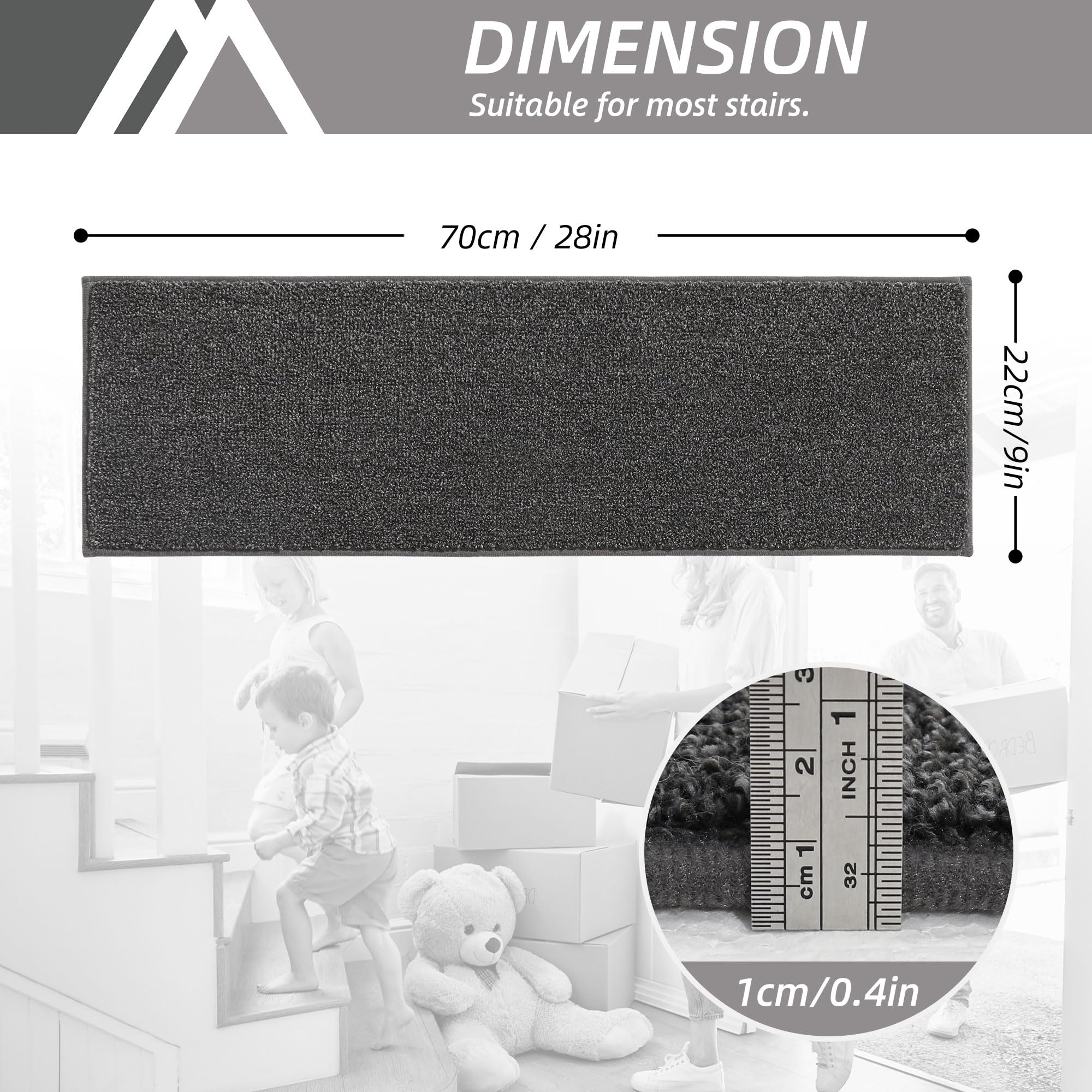 COSY HOMEER soft polyester treads offer comfortable steps.