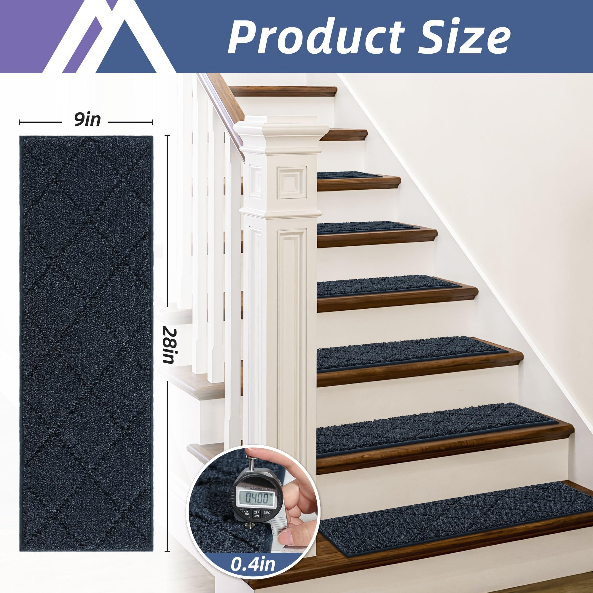 COSY HOMEER washable stair tread maintaining grip after multiple washes.