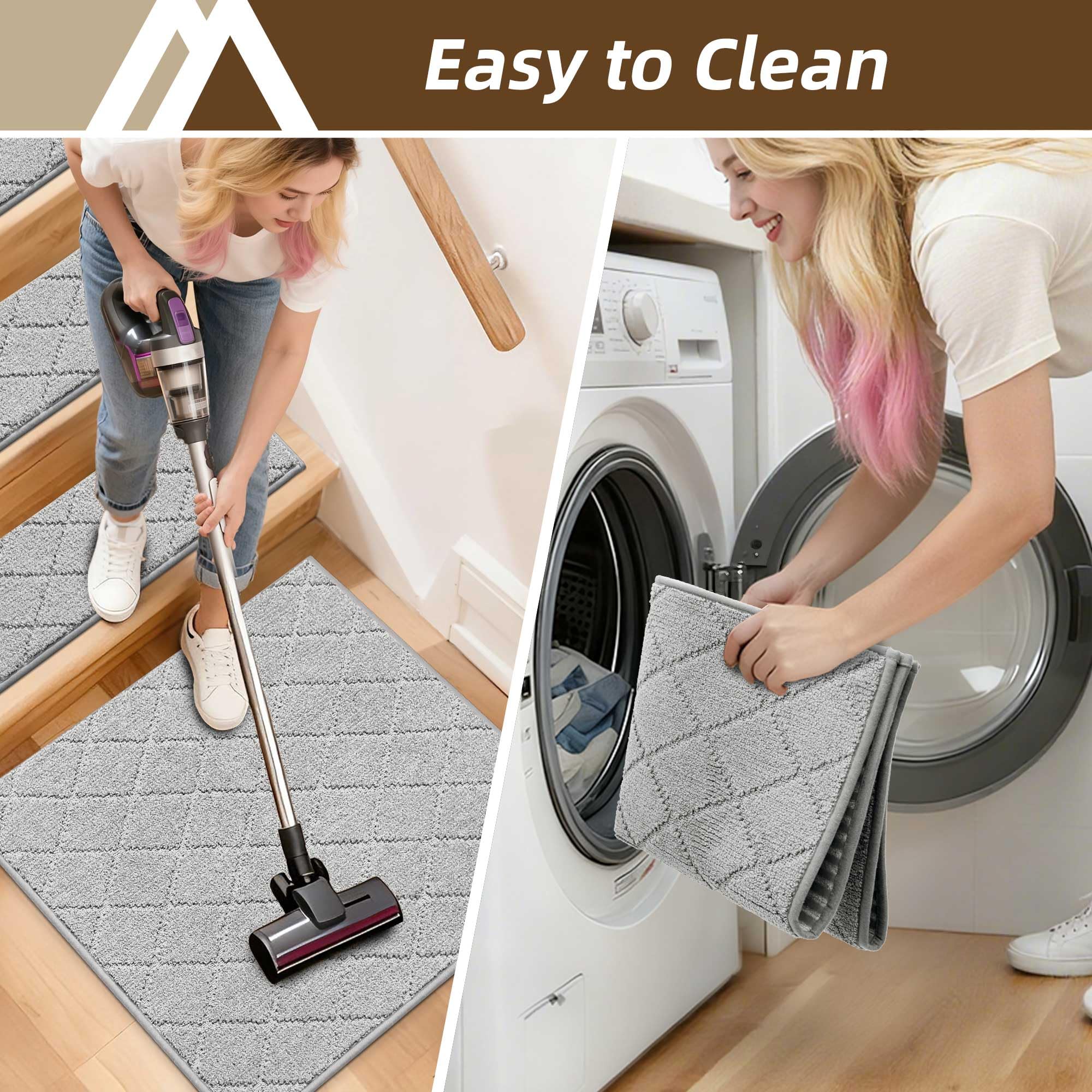 Dog-friendly COSY HOMEER stair mat helps with pet footing and protection.