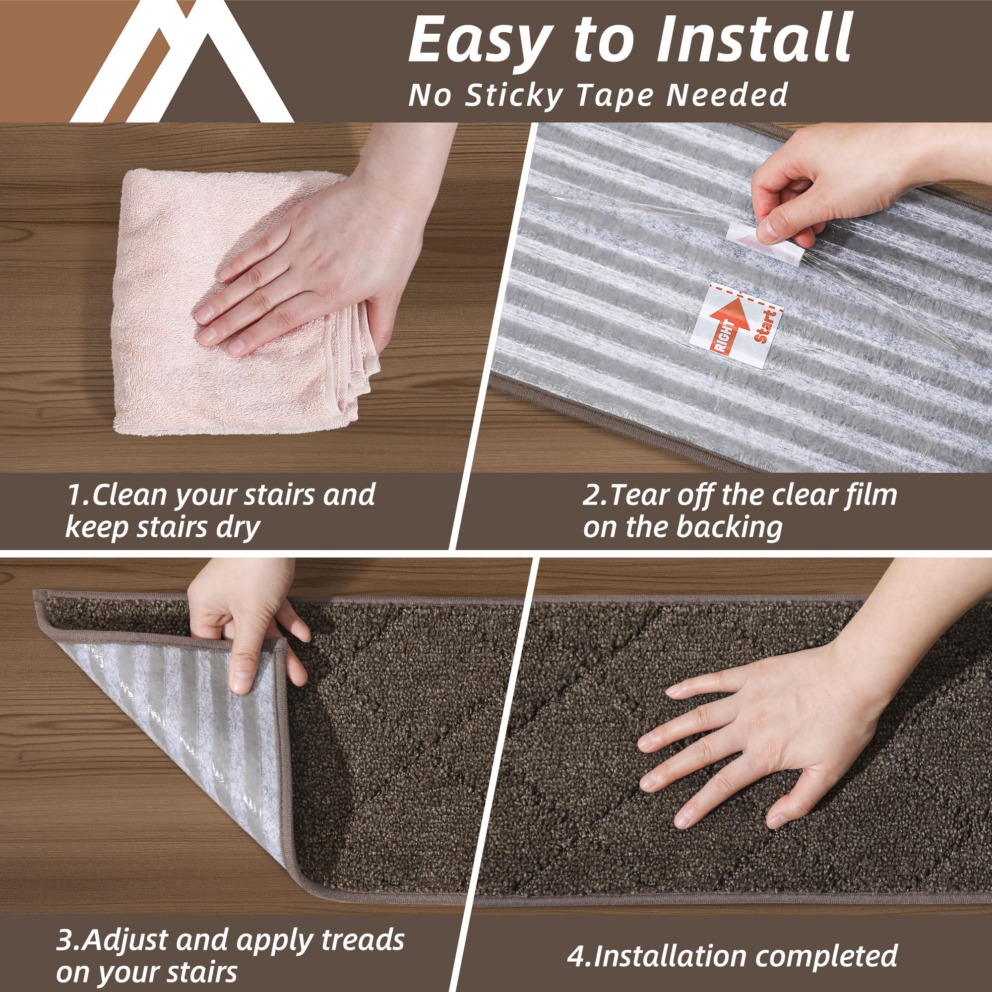 COSY HOMEER edging stair treads easy removal without residue on floors