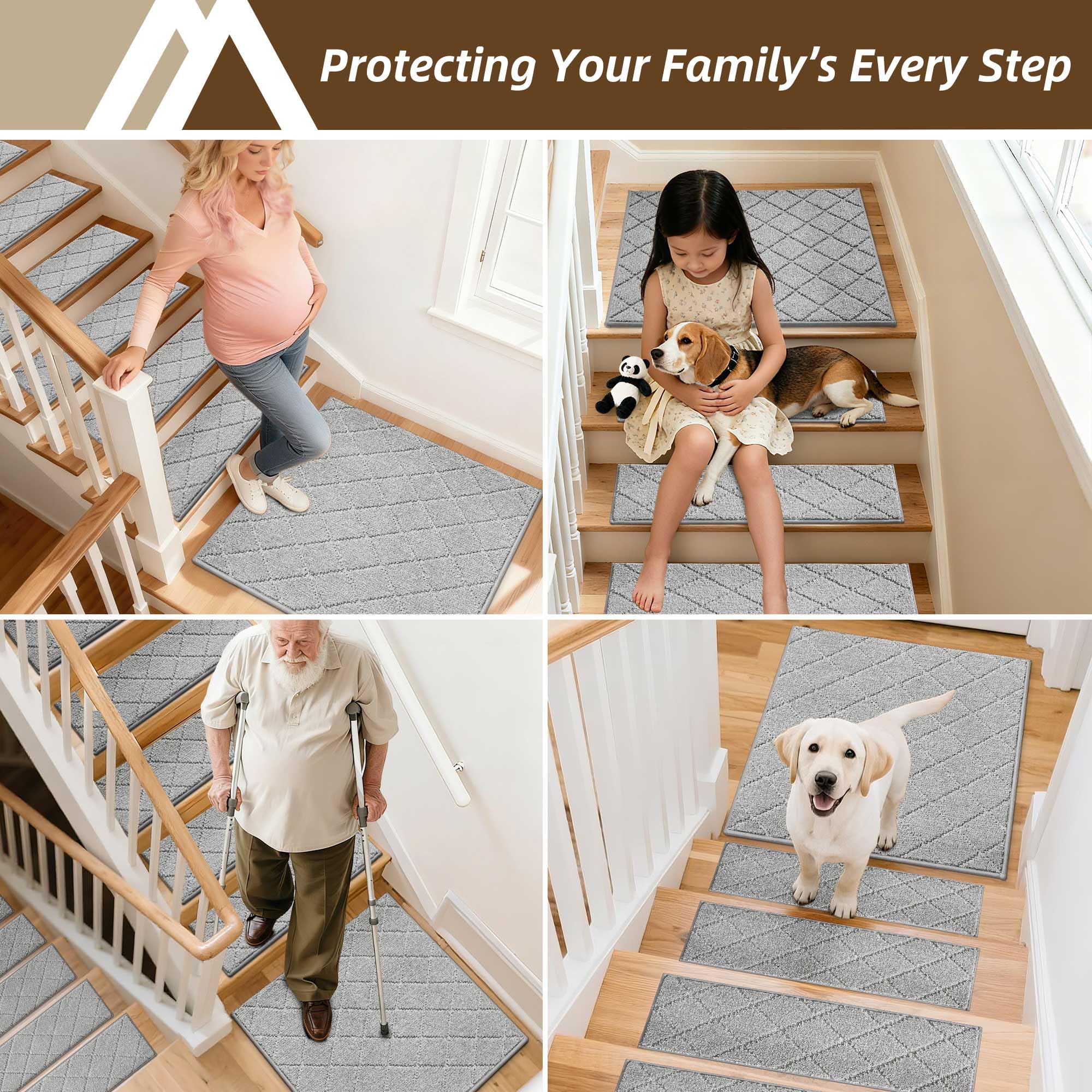 Kids can use COSY HOMEER stair tread for safe stair navigation.