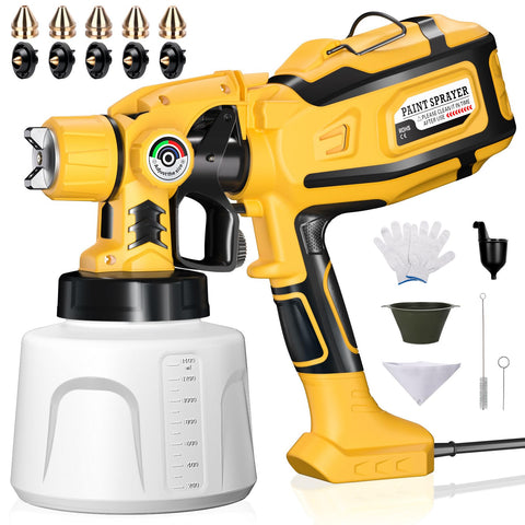 Cosyjazz paint sprayer with 1200W motor delivers smooth coverage on wooden furniture.
