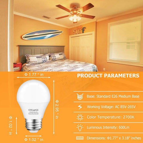 Cotanic flicker-free LED bulb reduces eye strain during long use