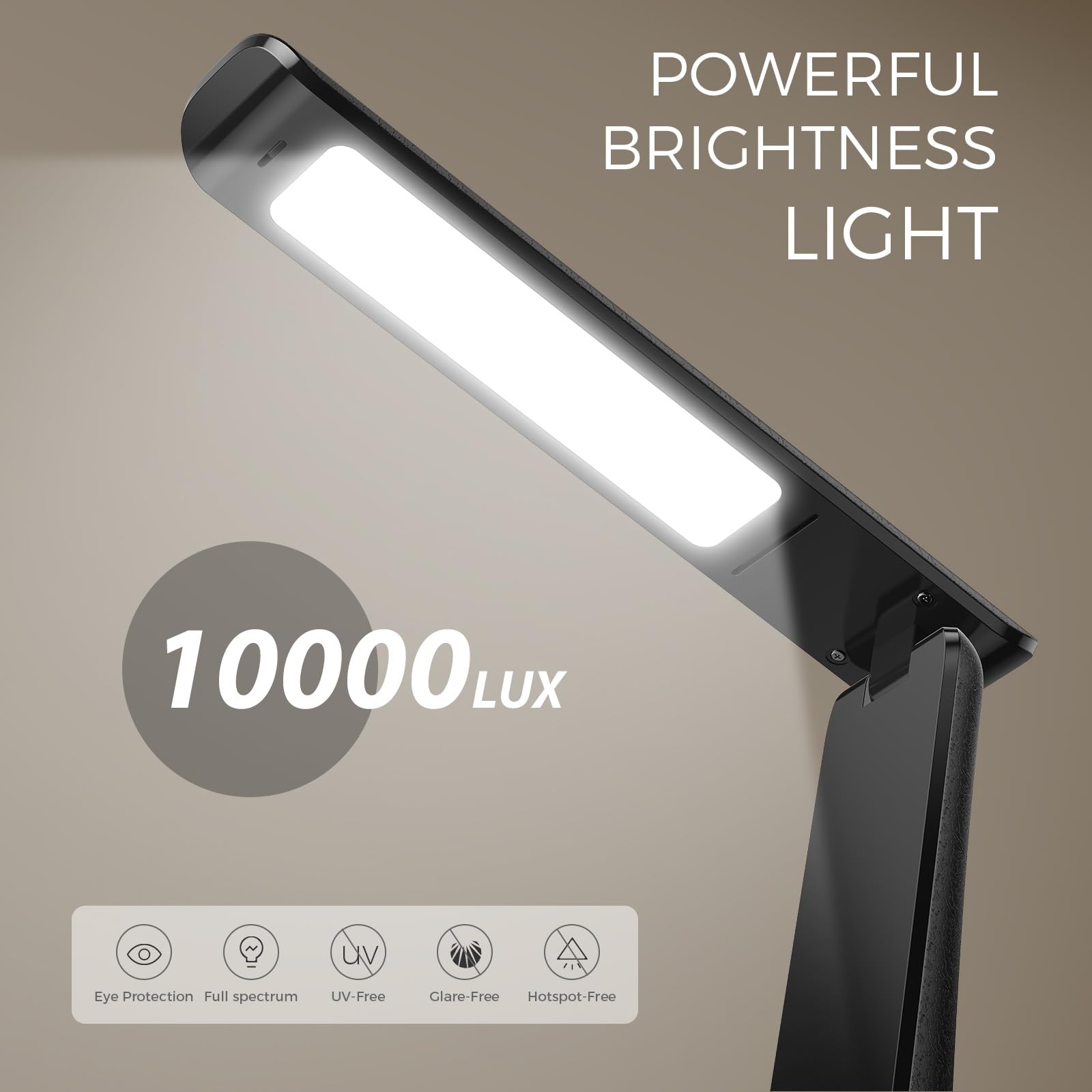 COTLIKE LED lamp shows three brightness levels for customizable comfort.