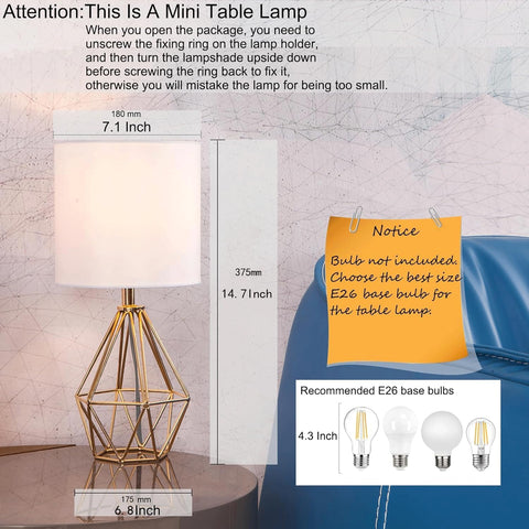 COTULIN gold lamp shade close-up with white fabric shade for warm light