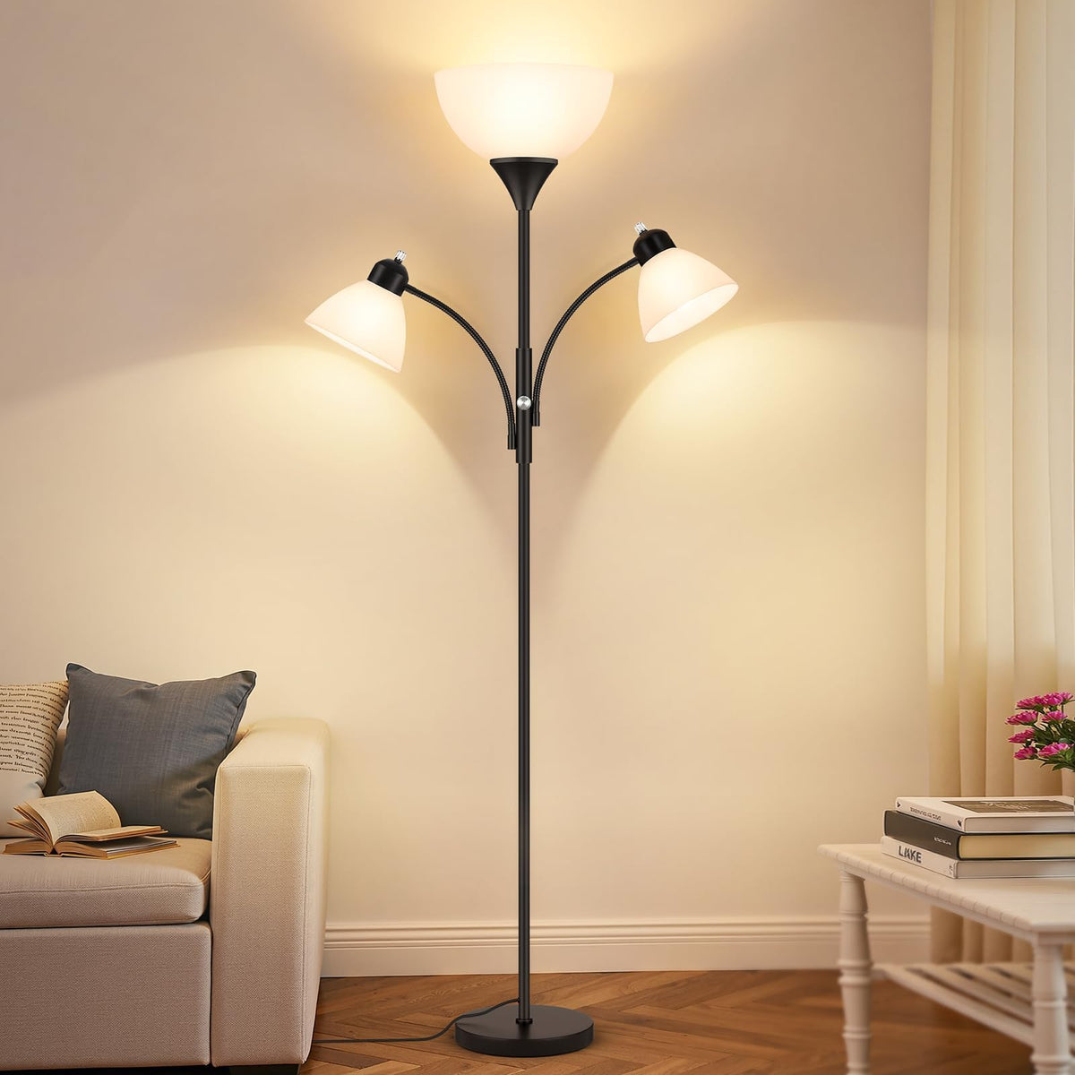 Coucrek floor lamp, 72 inches tall, for broad ambient lighting.