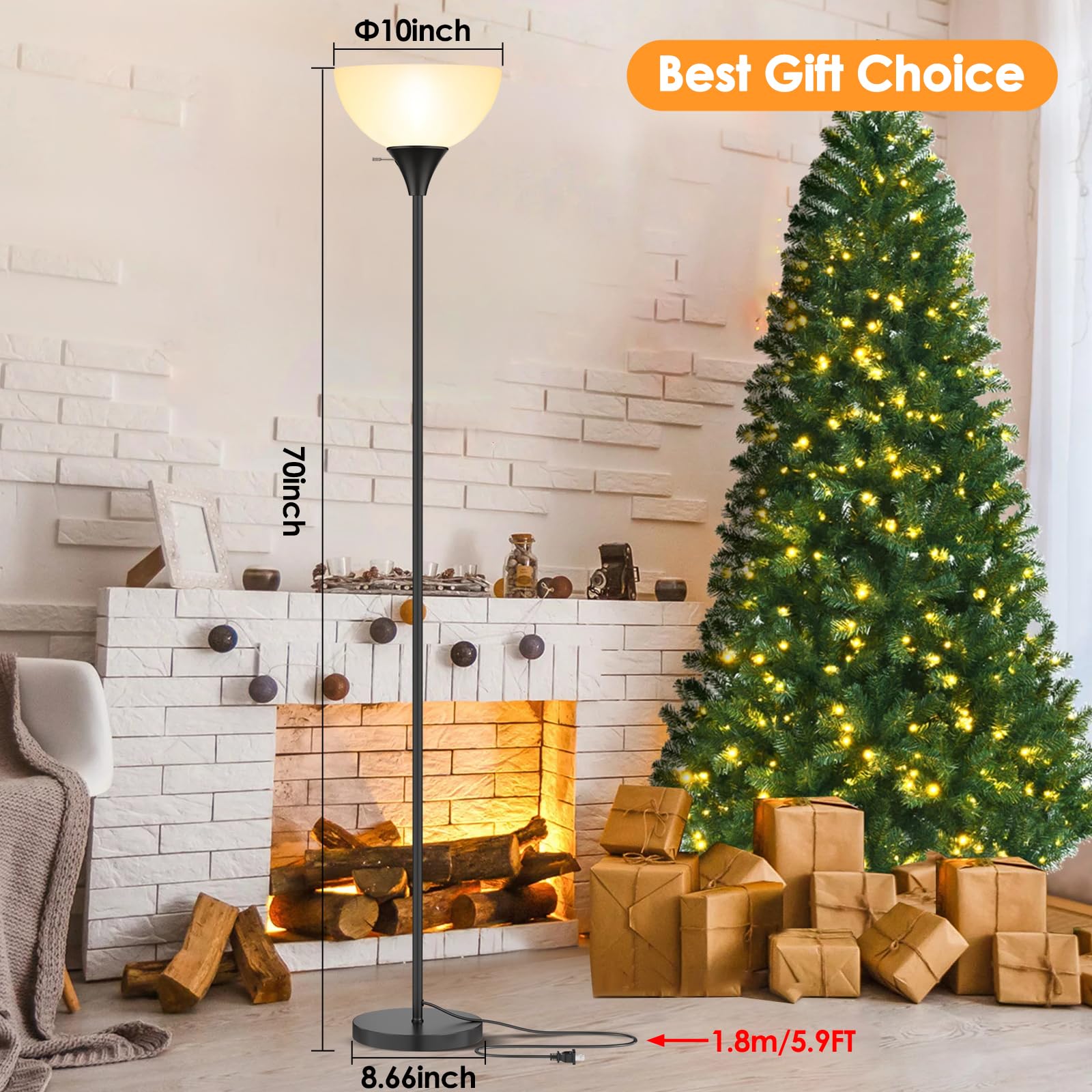 Coucrek floor lamp easy assembly requires no extra tools.
