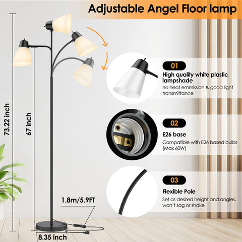 Coucrek floor lamp black base complements modern decor and saves space