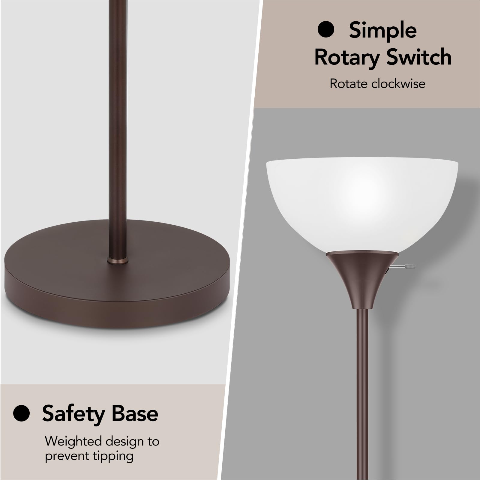 Coucrek floor lamp positioned in a corner to save space