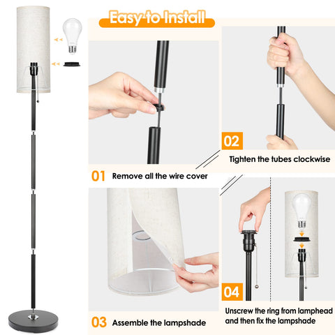 Coucrek floor lamp easy assembly process