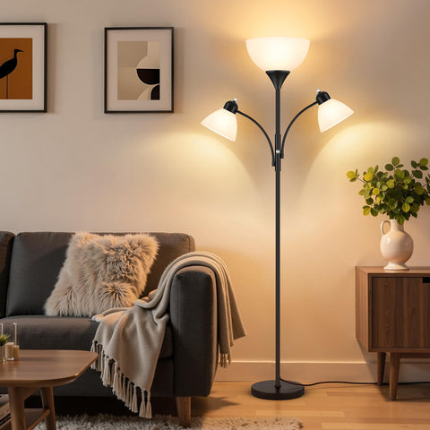 Coucrek tall lamp has a heavy base for stability.